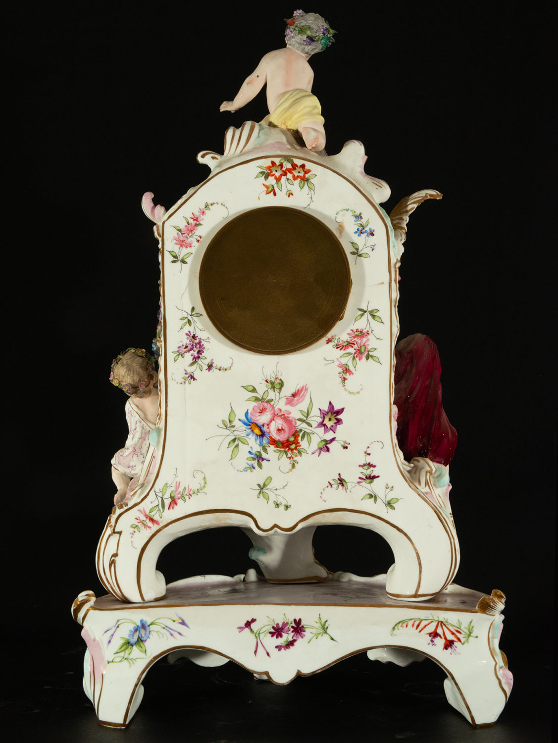 Clock trim and Candelabra in Meissen porcelain with Cherub motifs, 19th century - Image 9 of 16