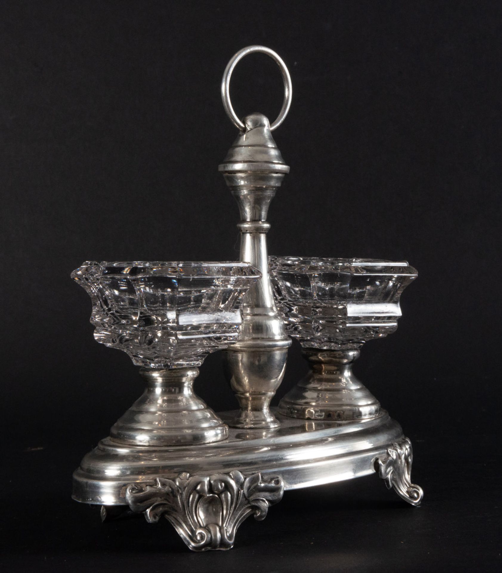 Silver and glass spice rack in sterling silver, 19th century - Bild 2 aus 4