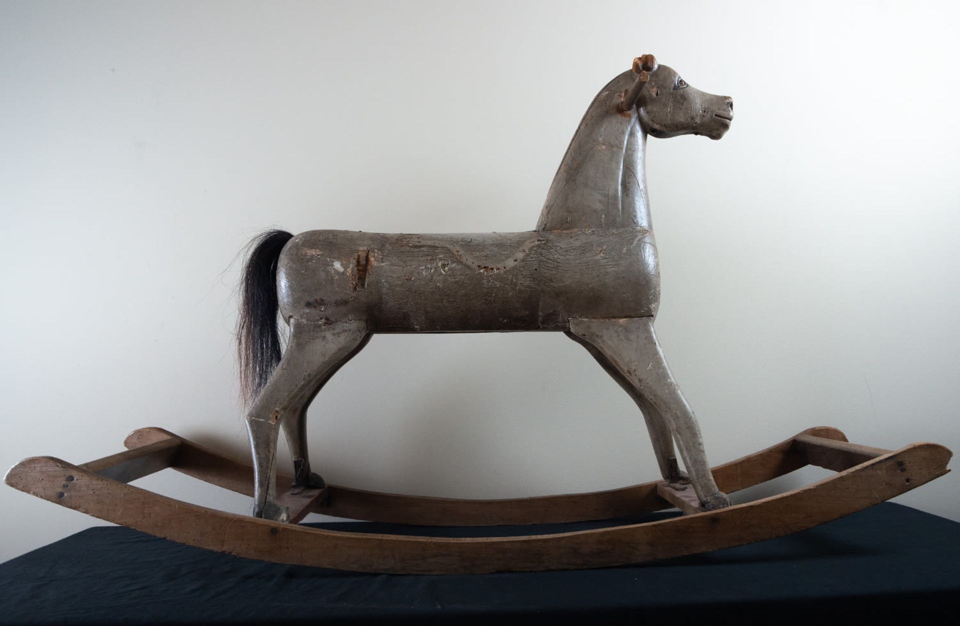 Rare Horse Toy in polychrome wood, 18th century - Image 2 of 4