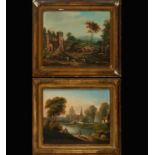 Pair of country scenes, Central European school, 19th century