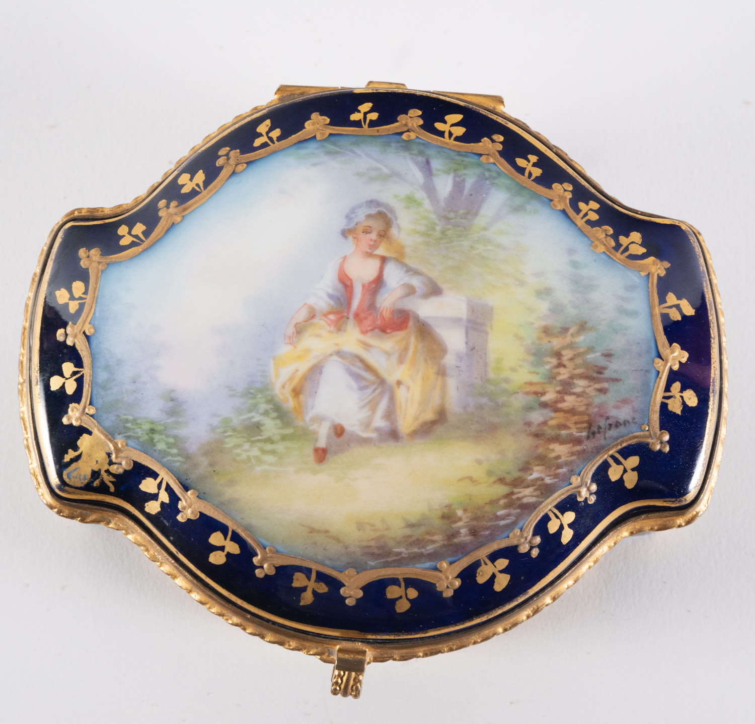 Enamelled Sèvres porcelain jewelry box, 19th century, Tuileries series - Image 2 of 5