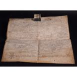 Ancient 17th century manuscript parchment