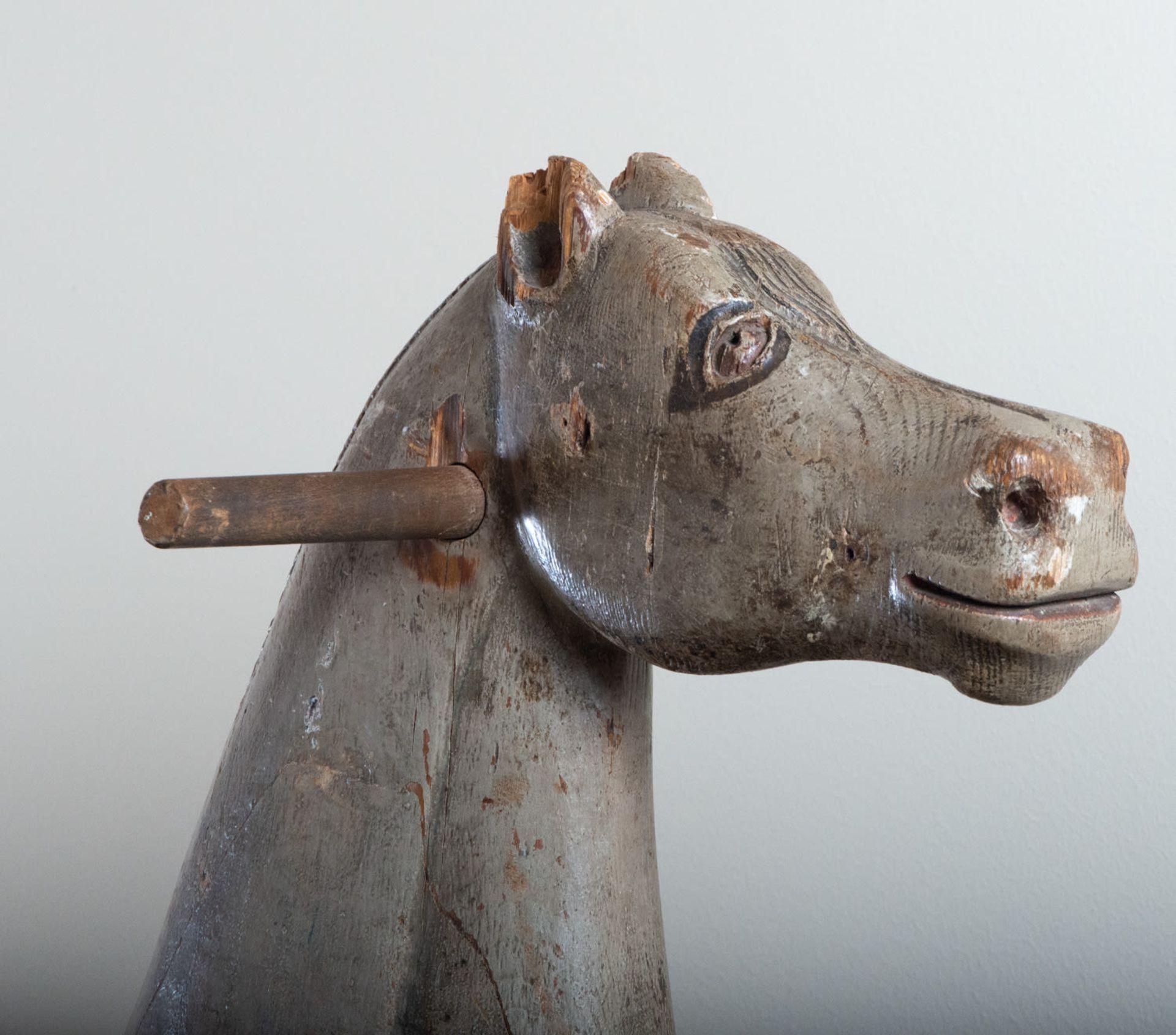 Rare Horse Toy in polychrome wood, 18th century - Image 3 of 4