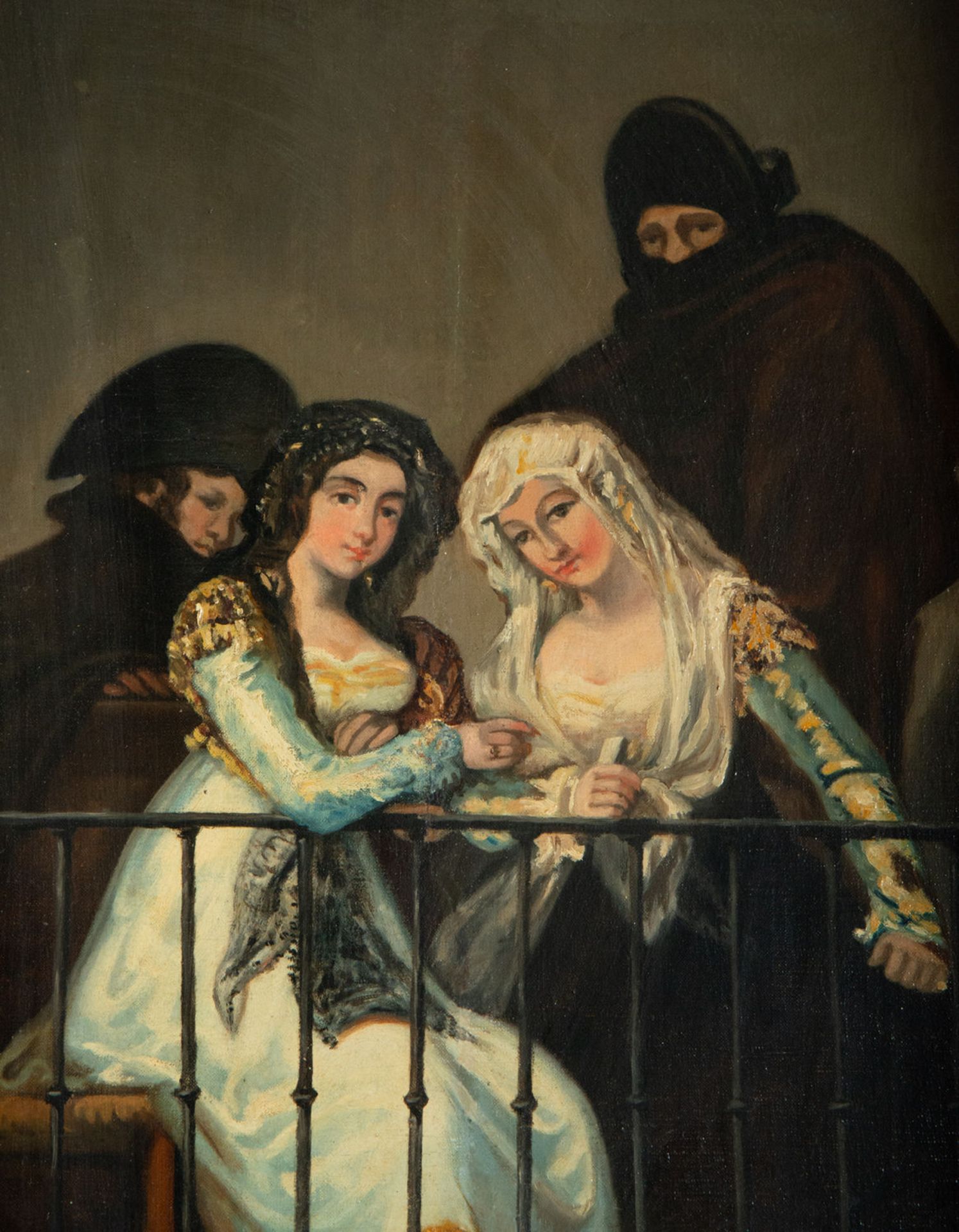 Las "Majas" on the Balcony, after Francisco de Goya y Lucientes, 19th century Spanish school - Image 4 of 4