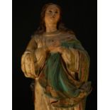 Immaculate Virgin in polychrome wood, work from Olot from the 19th century