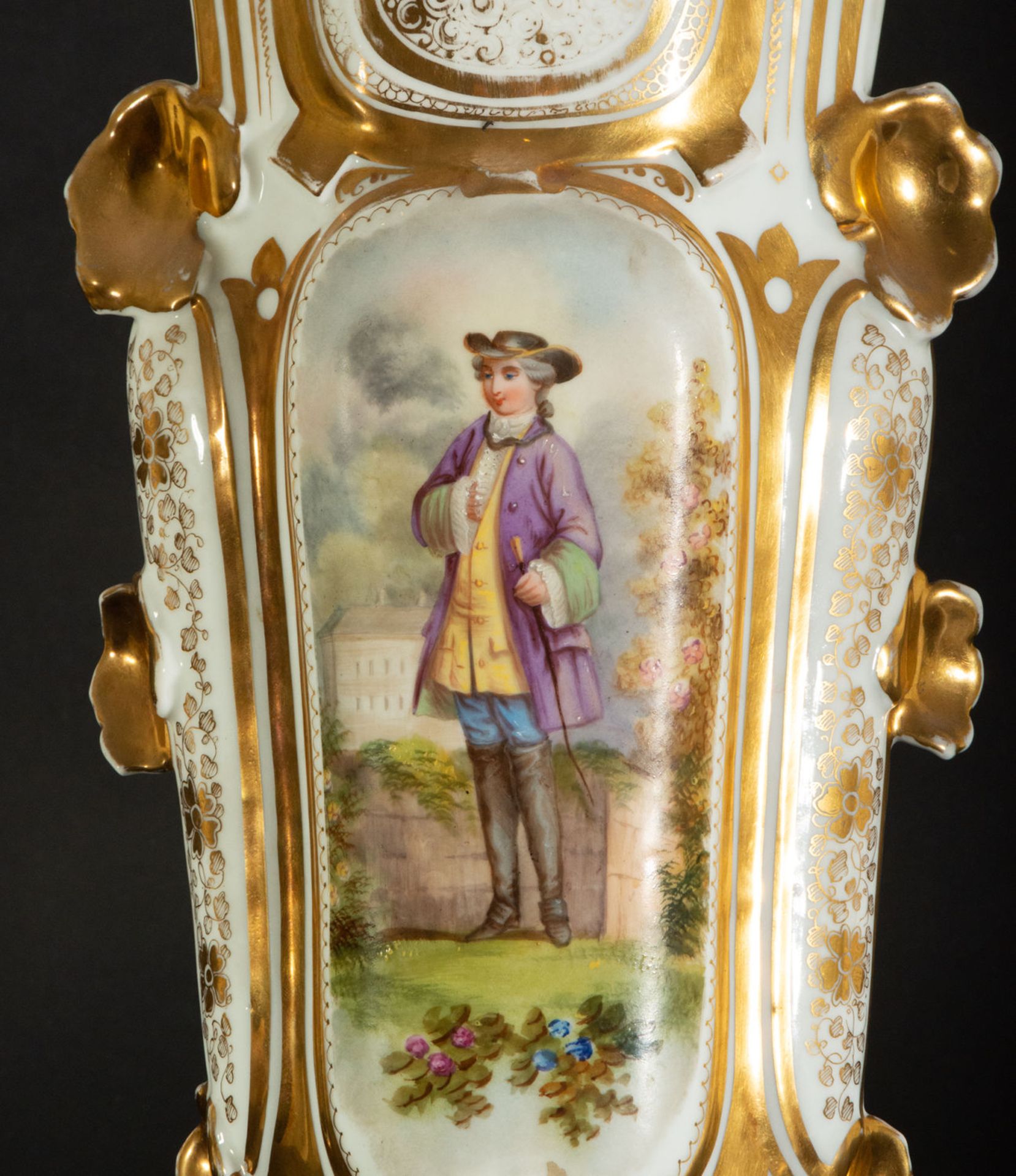 Elegant Pair of Old Paris Porcelain Vases, 19th century - Image 2 of 11