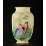Opaline vase with gallant scene, France, 19th century