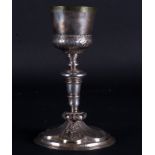 Chalice XVI - XVII century in embossed silver with contrast "SESAR" with the "S" upside down