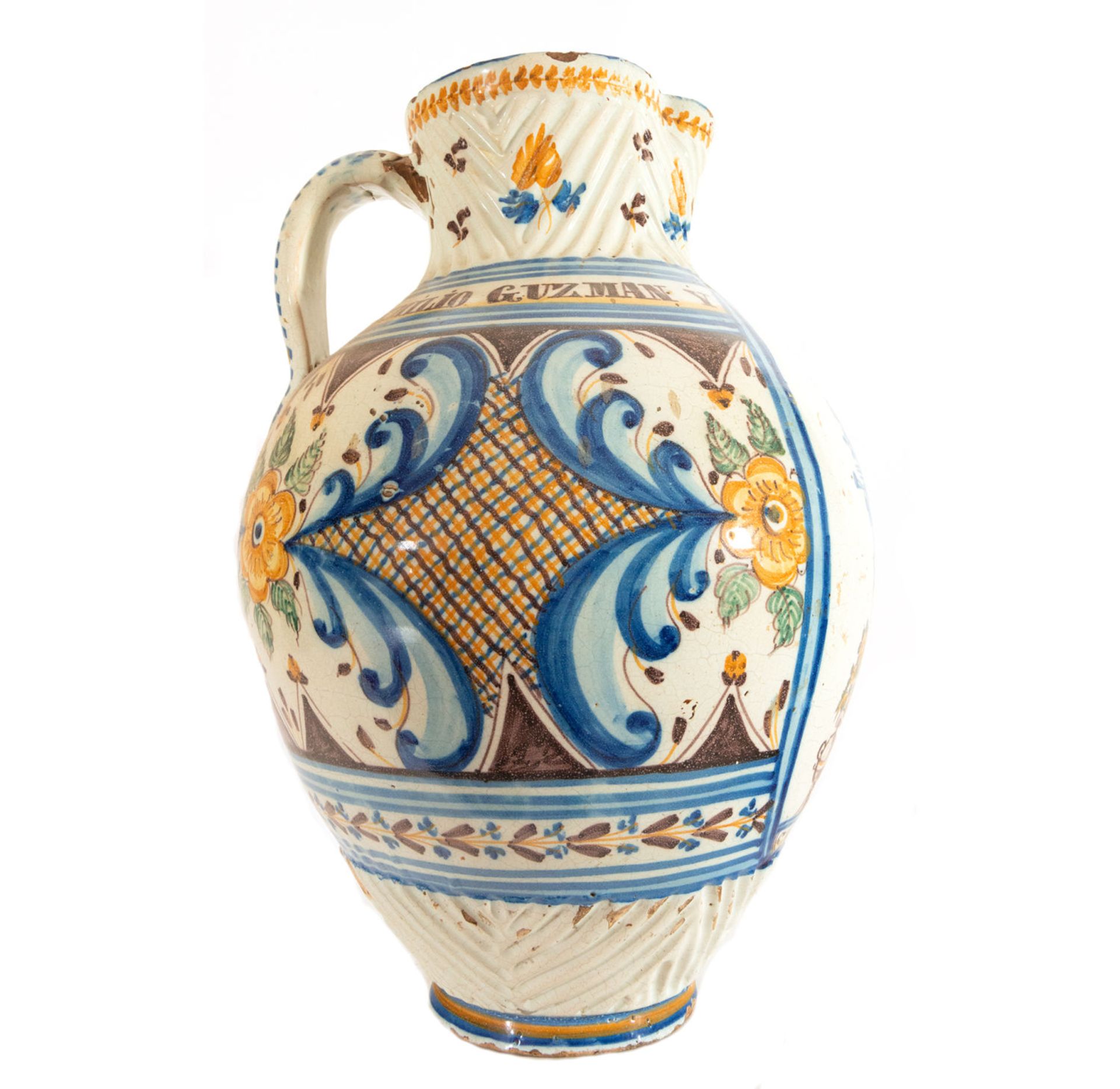 Talavera jug with central motif of Nuestra Se–ora del Prado, 19th century - Bild 6 aus 9