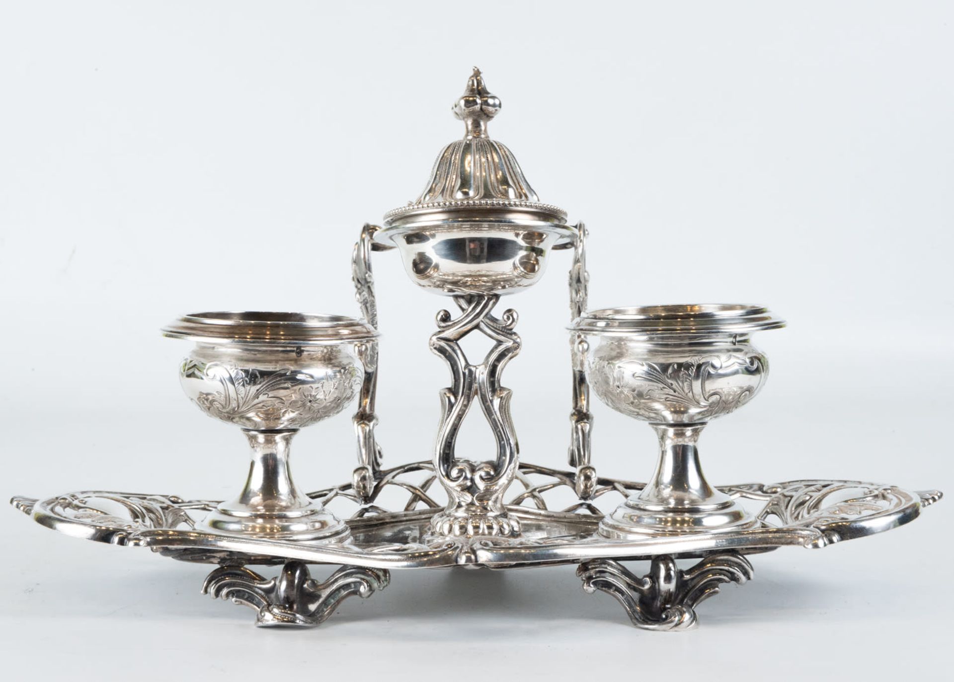 Elizabethan Writing Set in Solid Sterling Silver, 19th century