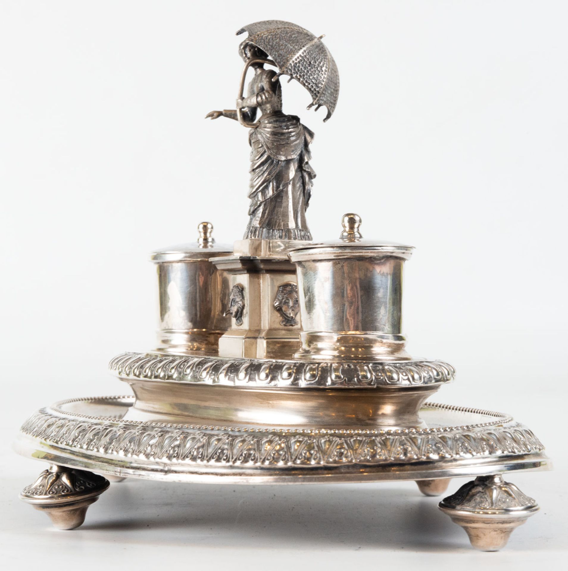 Writing Set with Lady and parasol, in 800 silver - Bild 5 aus 8