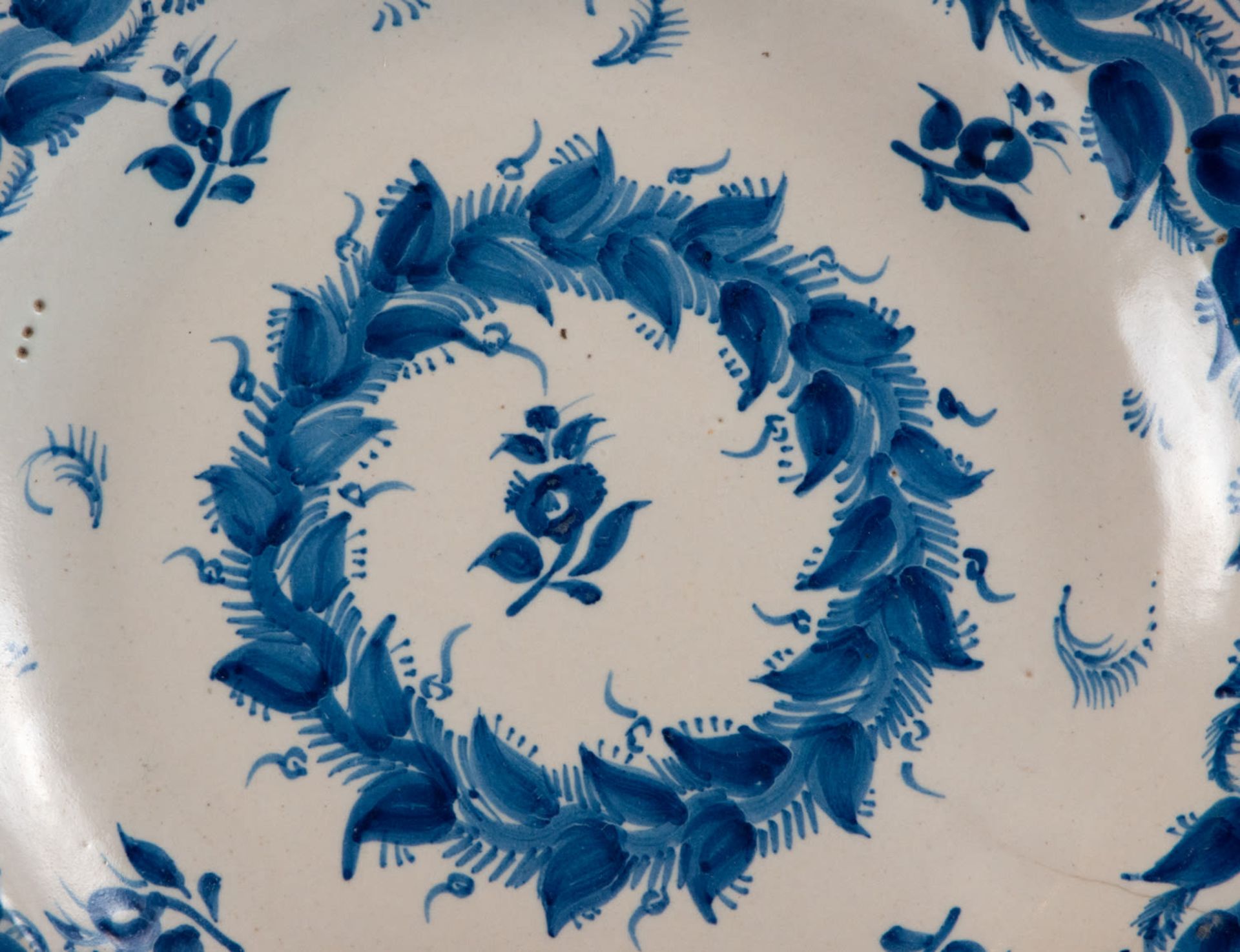 Cobalt blue ceramic plate from Manises, 20th century - Image 2 of 3