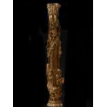 Italian Baroque altar column in gilded wood with Cherubs motifs, 18th century