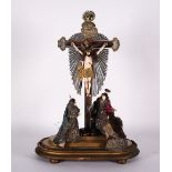Exceptional 18th century Hispano Phillippine Calvary in ivory, rosewood and silver
