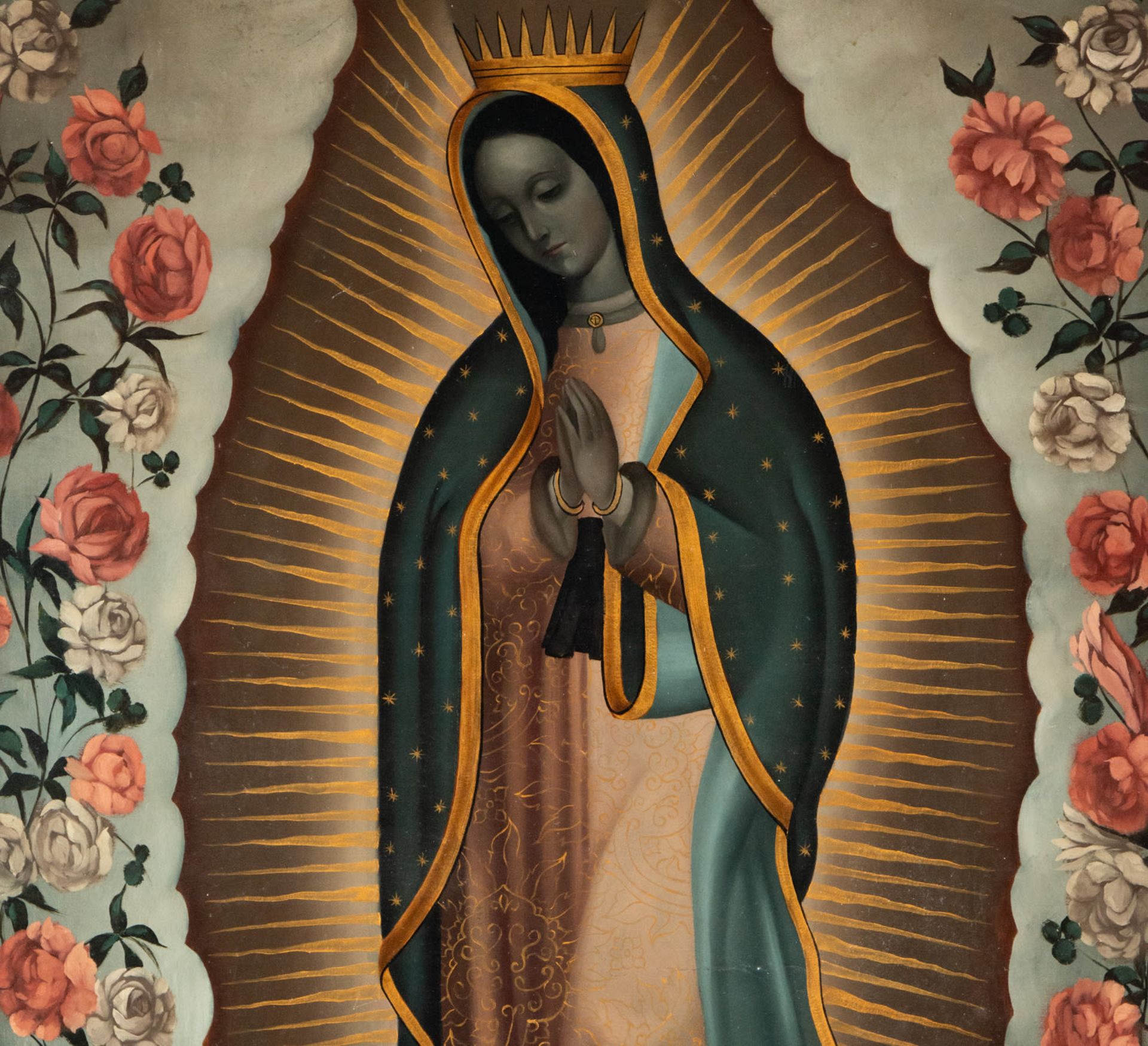 Virgin of Guadalupe with Donors by Pelagio Antonio de Labastida y D‡valos (Zamora, Michoacan; March - Image 3 of 6