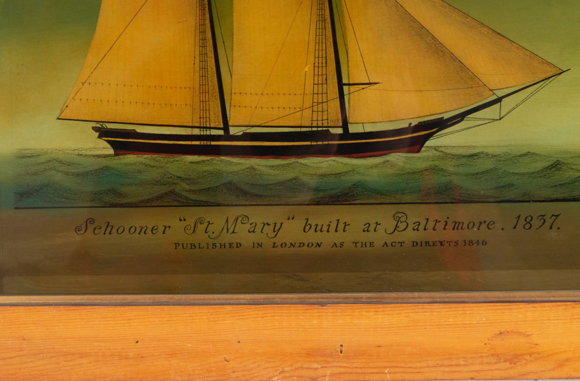 Pair of Sailboats "Georgia" and "St Mary" painted on glass, 19th century English school - Bild 6 aus 9