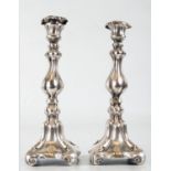 Pair of 900 silver candlesticks, 20th century