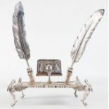 Rococo-type Sterling Silver Writing Set with Swan feet, 1930s, with 925 contrasts