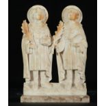 Saint Cosme and Saint Damian in Alabaster, 19th century