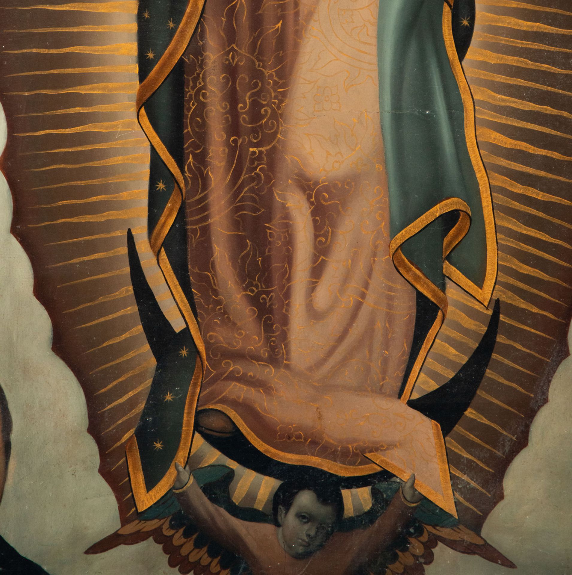 Virgin of Guadalupe with Donors by Pelagio Antonio de Labastida y D‡valos (Zamora, Michoacan; March - Image 4 of 6