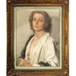Portrait of a Lady, pastel on paper, signed Roca, 20th century