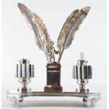 Neoclassical Writing Set in Sterling Silver with a Cherub on the lid, Madrid brands, end of the 19th