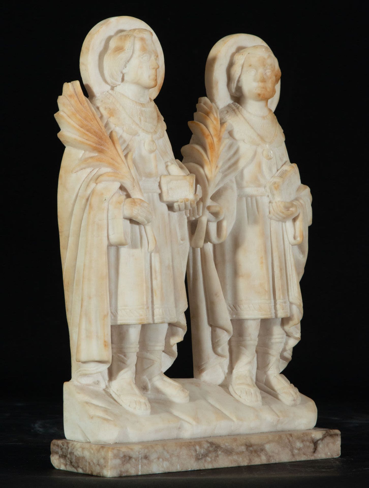 Saint Cosme and Saint Damian in Alabaster, 19th century - Bild 3 aus 4