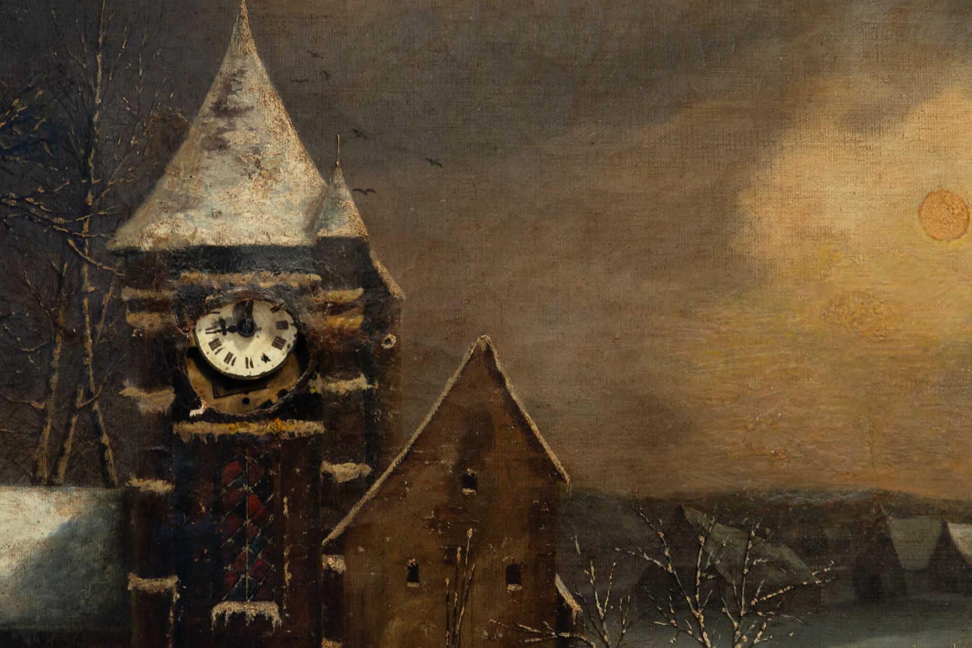 Winter Landscape with built-in clock, German or Austrian school, 19th century - Bild 7 aus 14