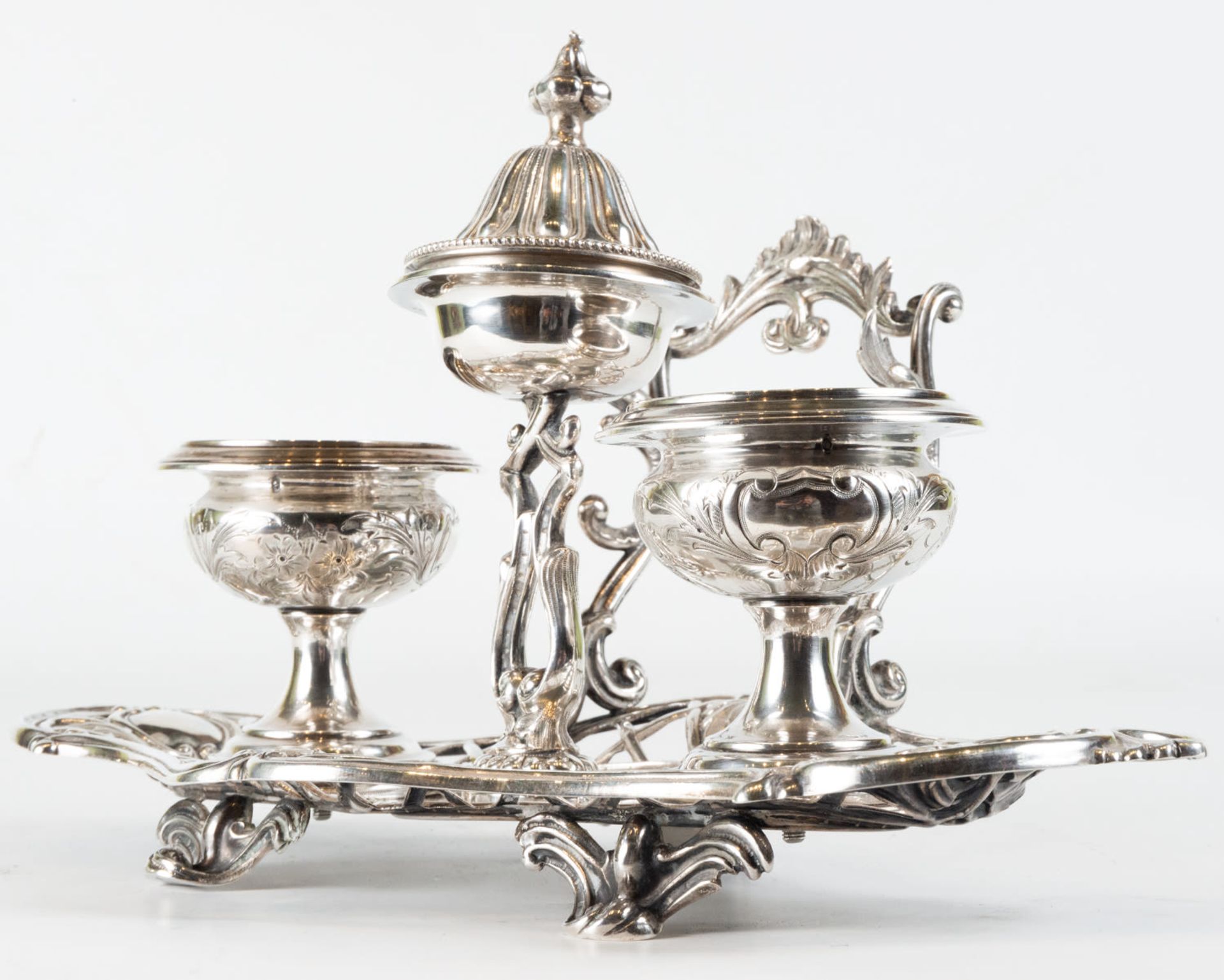 Elizabethan Writing Set in Solid Sterling Silver, 19th century - Image 3 of 6