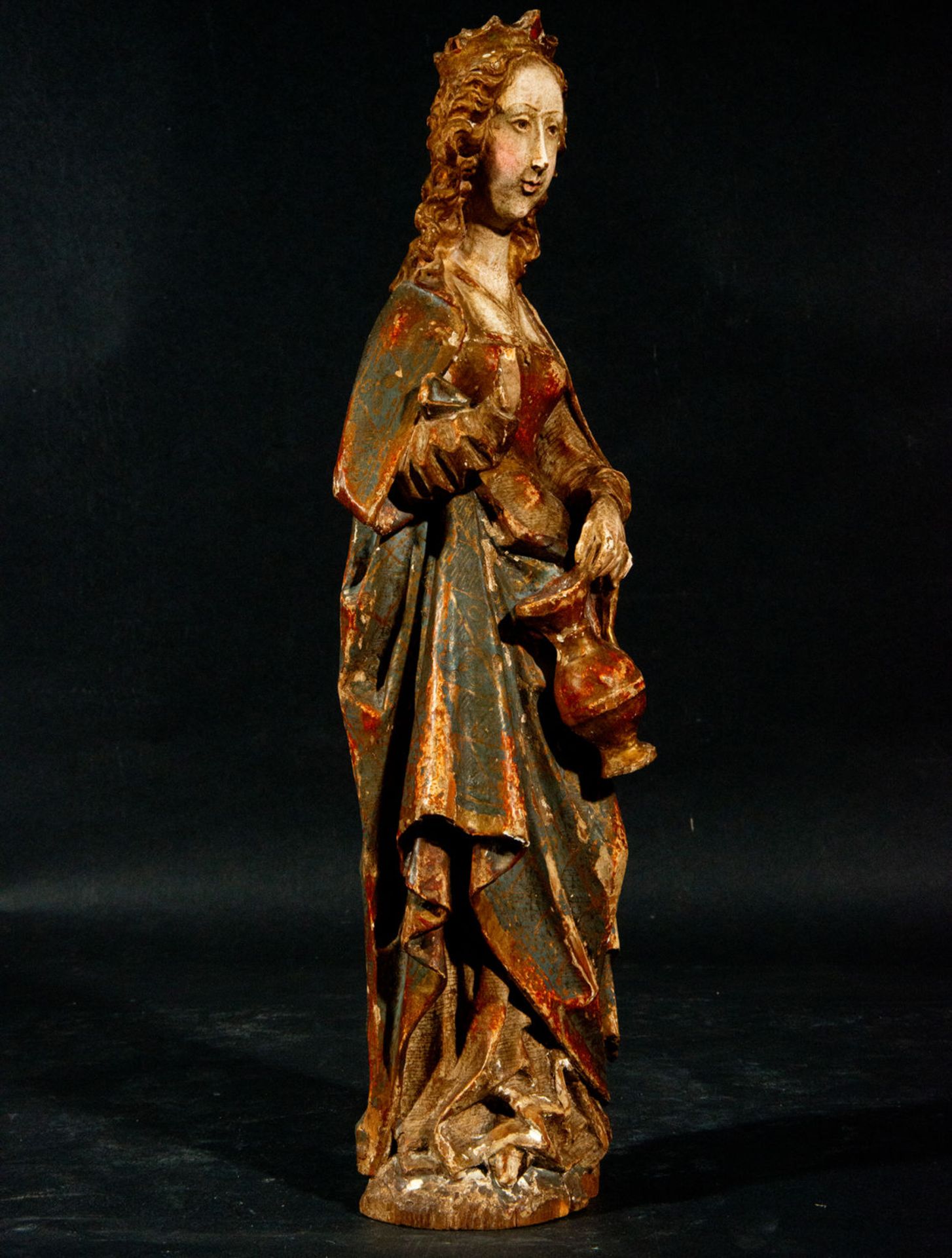 Important Ste Isabella following models of Mechelen in wood, XIX century - Image 6 of 8