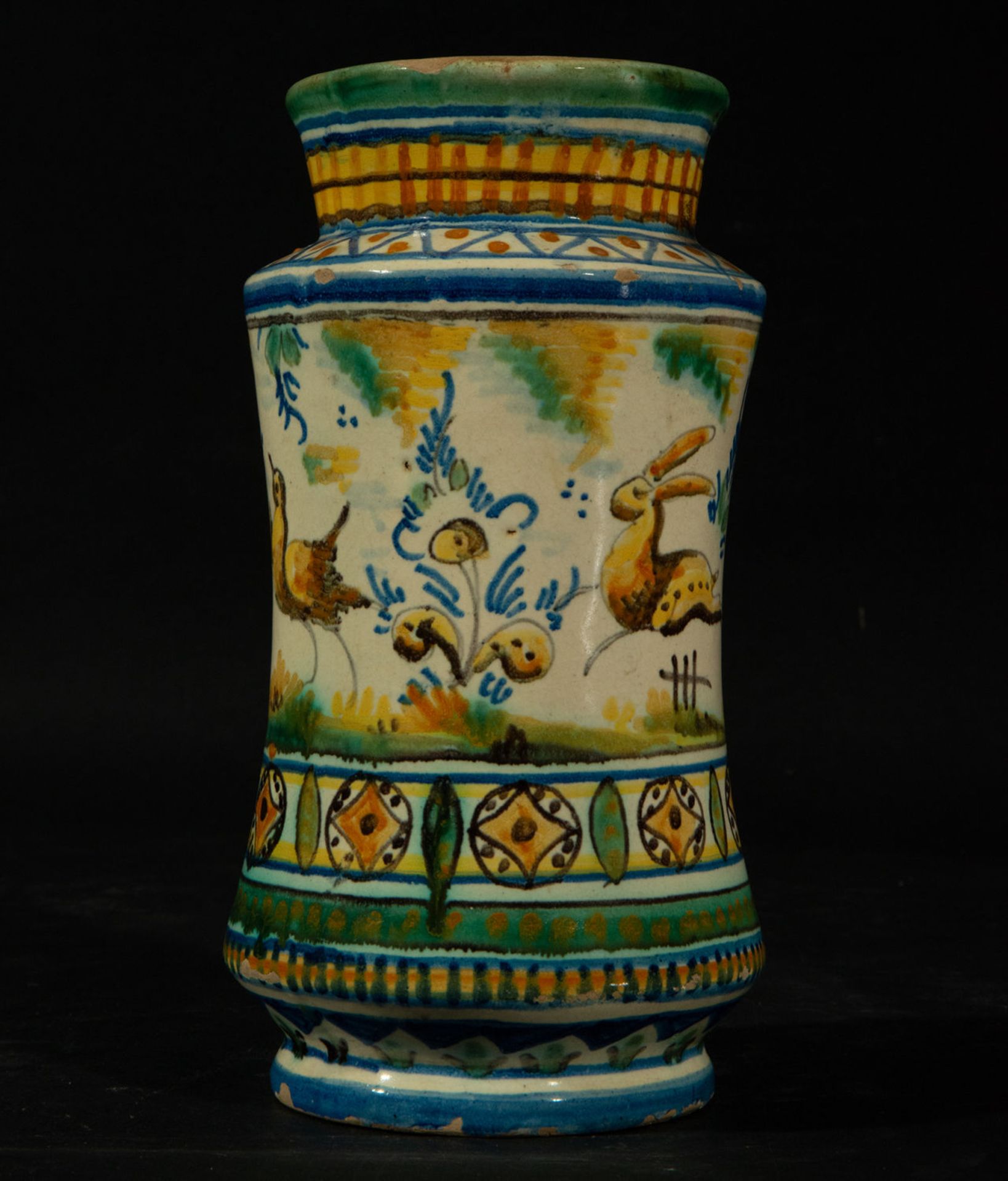 Ceramic Pharmacy Jar from Triana, Hare series, 18th - 19th century - Image 3 of 6