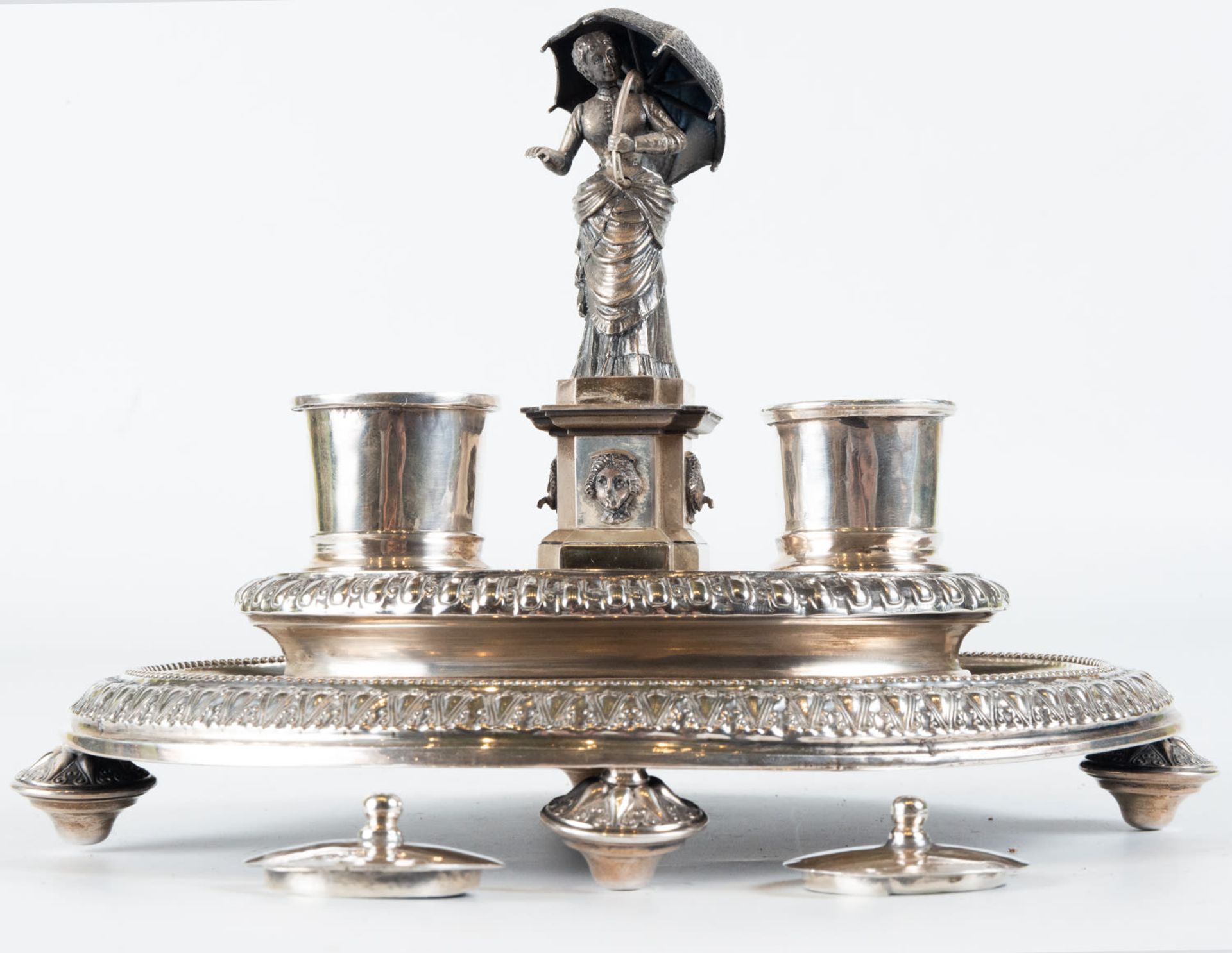 Writing Set with Lady and parasol, in 800 silver - Bild 3 aus 8