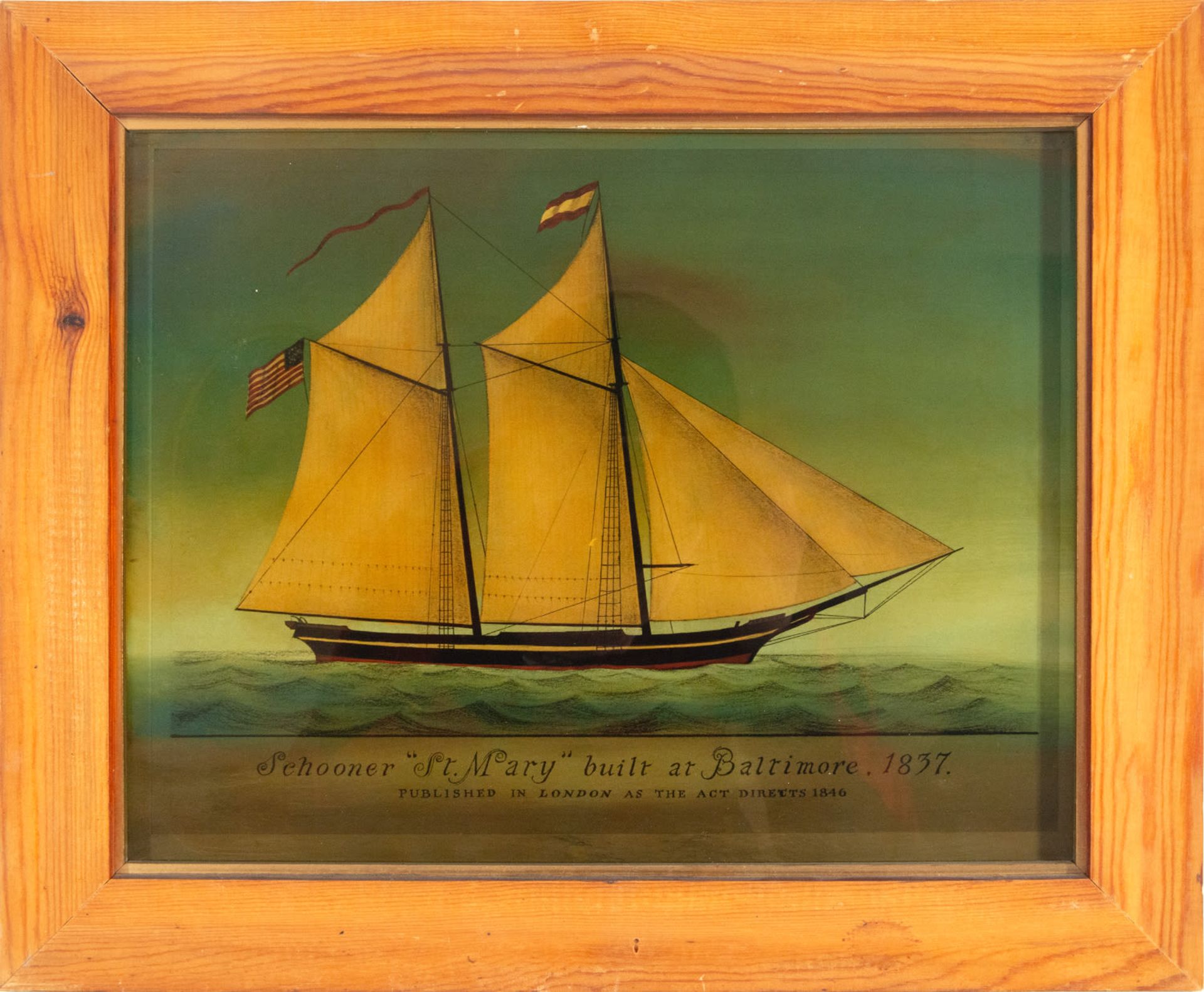 Pair of Sailboats "Georgia" and "St Mary" painted on glass, 19th century English school - Bild 4 aus 9