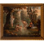 Women Bathing in a River, 19th century European school, signed