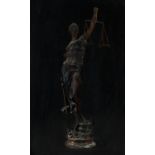 Goddess of Justice in patinated bronze, signed A. Meyer, 19th century German school