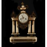 French Temple Clock in gilt bronze and alabaster, Louis XVI period, 18th century