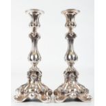 Pair of Silver Candelabra in Rococo style, late 19th century