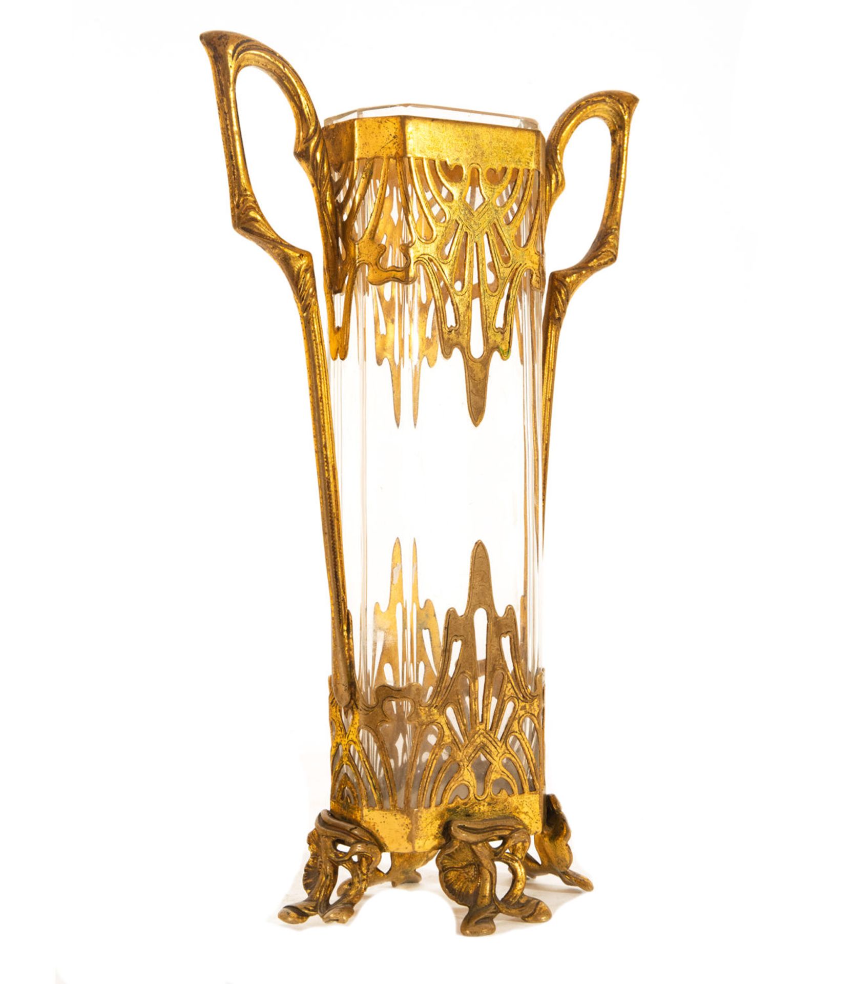 Art Nouveau Vase in Crystal and Gilt Bronze, Austria, early 20th century - Image 5 of 7