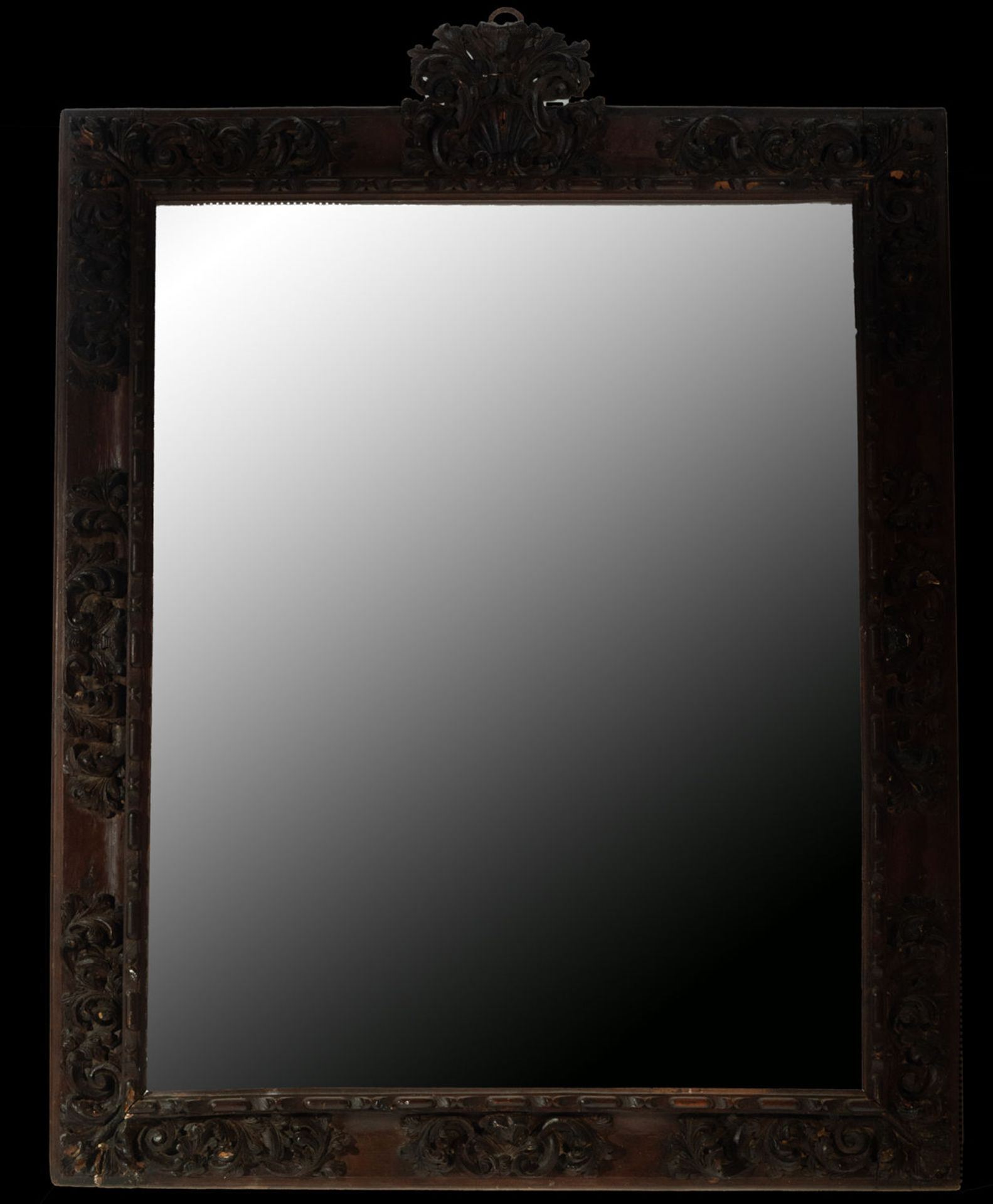Important Spanish Baroque frame Carlos II period in melis pine wood, 18th century - Image 2 of 4