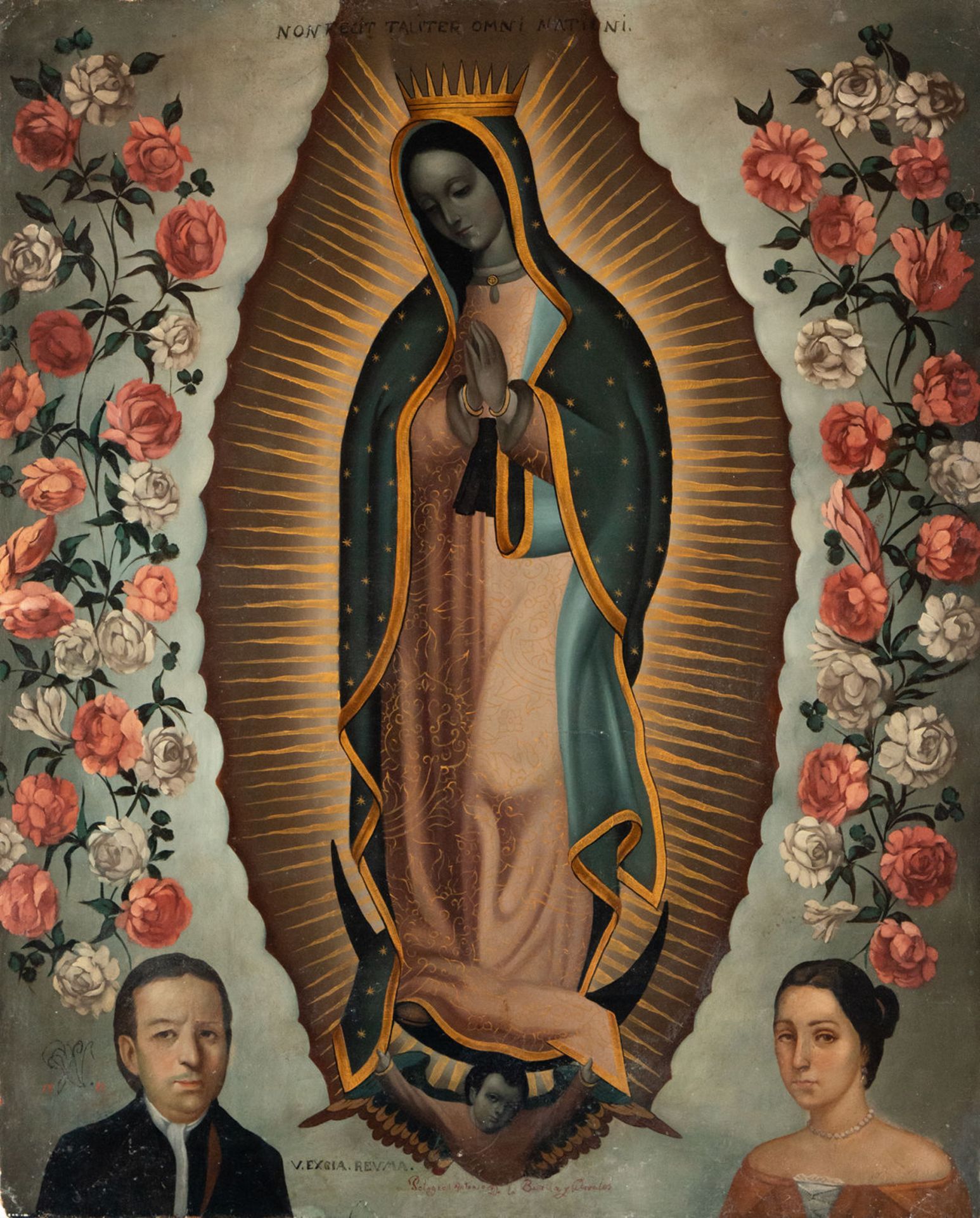 Virgin of Guadalupe with Donors by Pelagio Antonio de Labastida y D‡valos (Zamora, Michoacan; March - Image 2 of 6