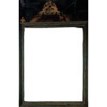 Novohispanic colonial frame in marbled green painted wood, 18th - 19th century