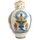 Talavera jug with central motif of Nuestra Se–ora del Prado, 19th century