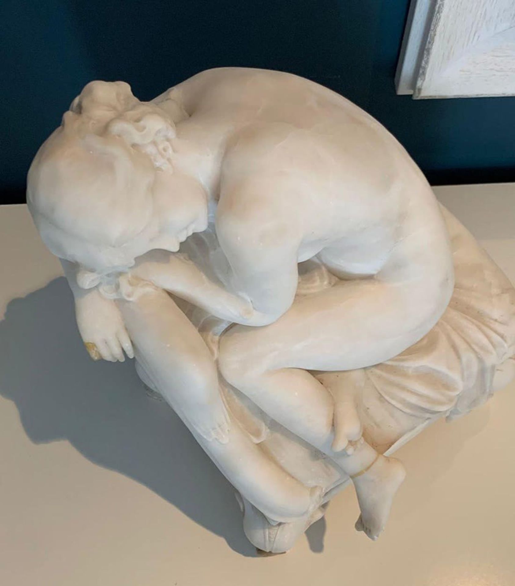 Sleeping Girl, attributed to Umberto Stiaccini, 19th century - Image 2 of 2