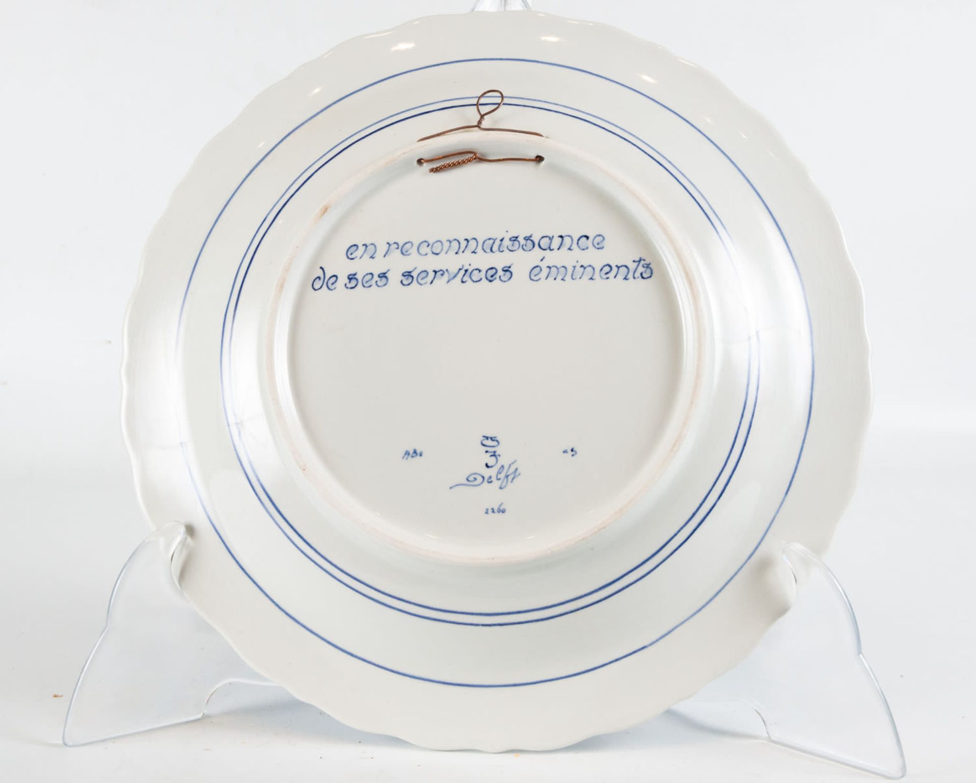 Delft ceramic plate, 20th century - Image 3 of 5