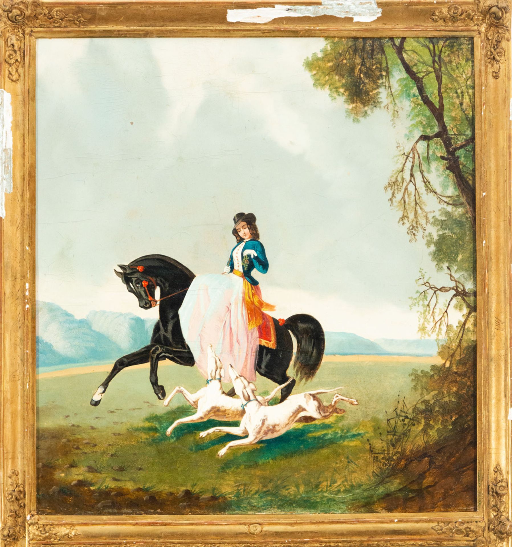 Painted Mirror of Huntress Lady, 19th century
