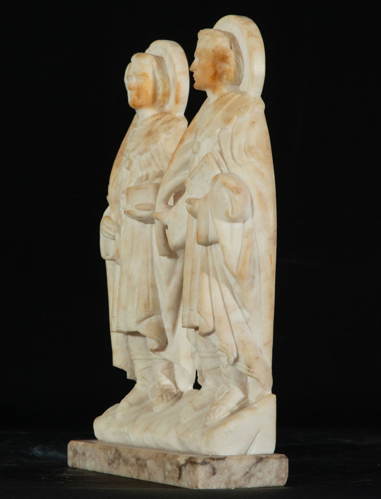 Saint Cosme and Saint Damian in Alabaster, 19th century - Bild 2 aus 4