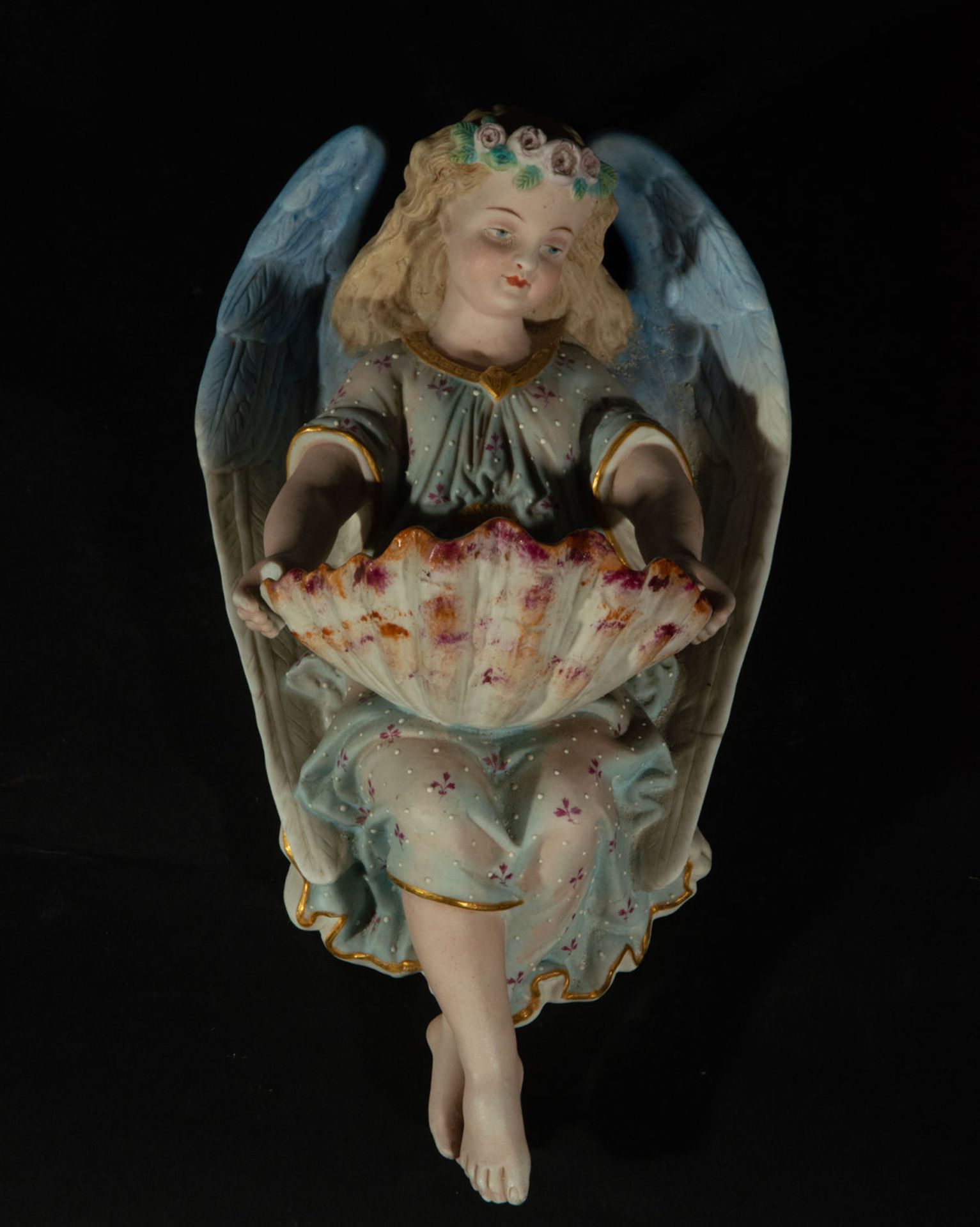 Blessing box in German porcelain with visiting angel, 19th - 20th century - Image 2 of 4