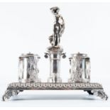 Notary with Lady in the Bell, with contrasts, Sterling Silver, late 19th century