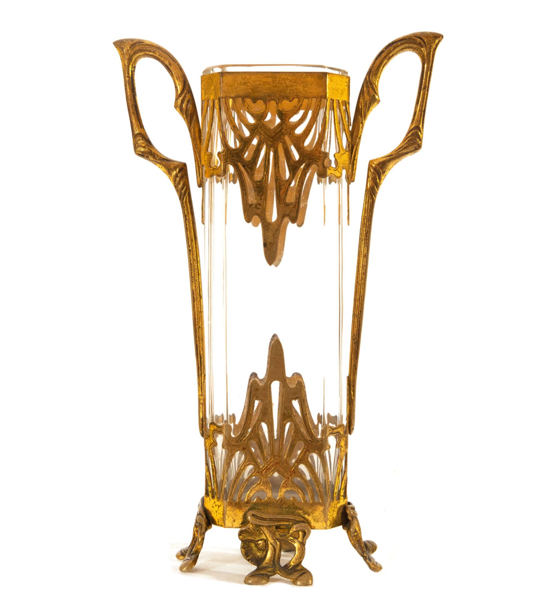 Art Nouveau Vase in Crystal and Gilt Bronze, Austria, early 20th century - Image 6 of 7