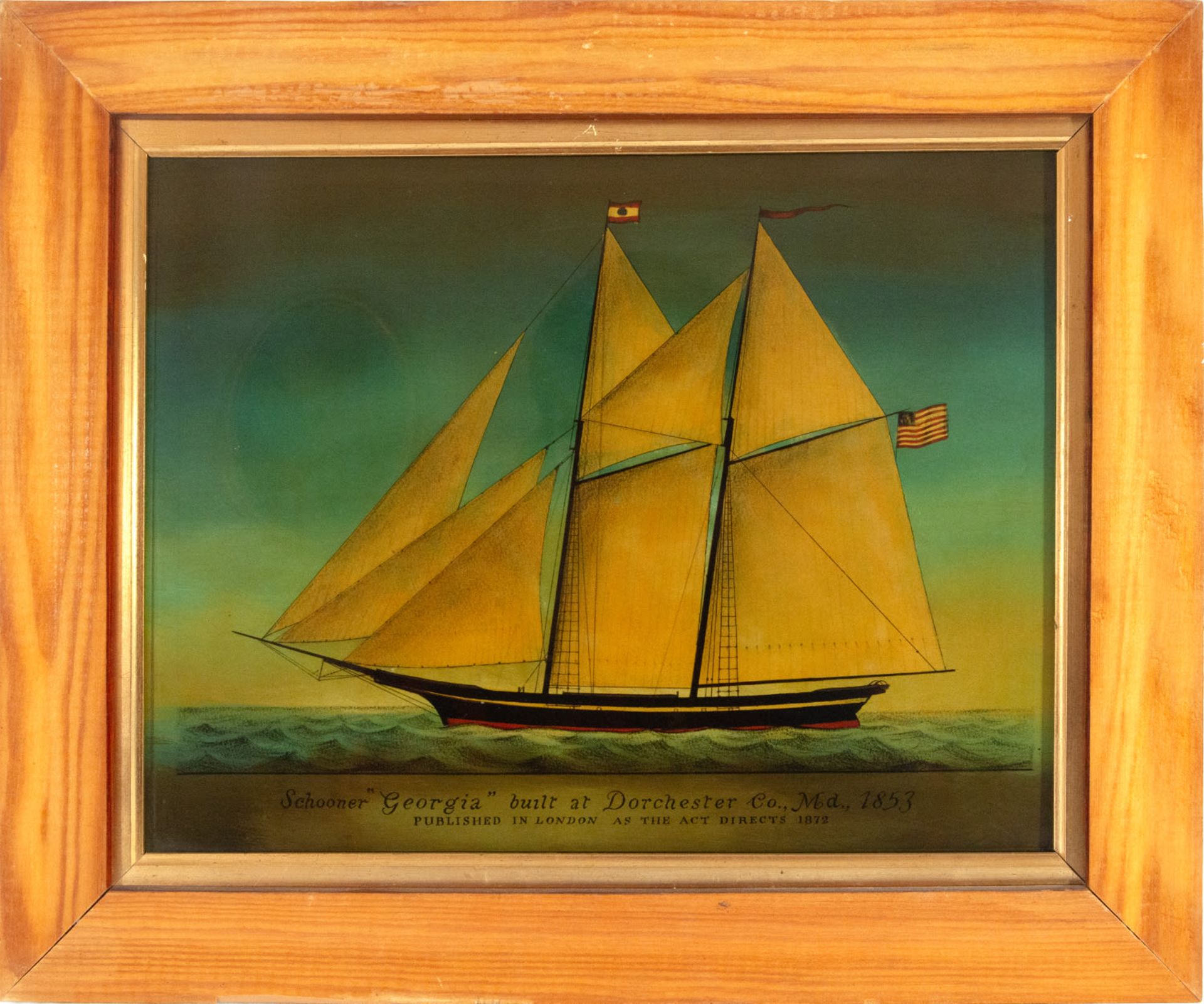 Pair of Sailboats "Georgia" and "St Mary" painted on glass, 19th century English school - Bild 3 aus 9